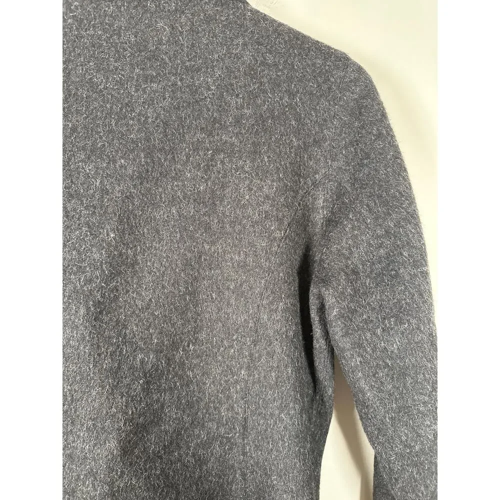 Kuna Asymmetric Zip Coat Baby Alpalca Wool Size Small Gray Pockets Warm - Picture 8 of 12